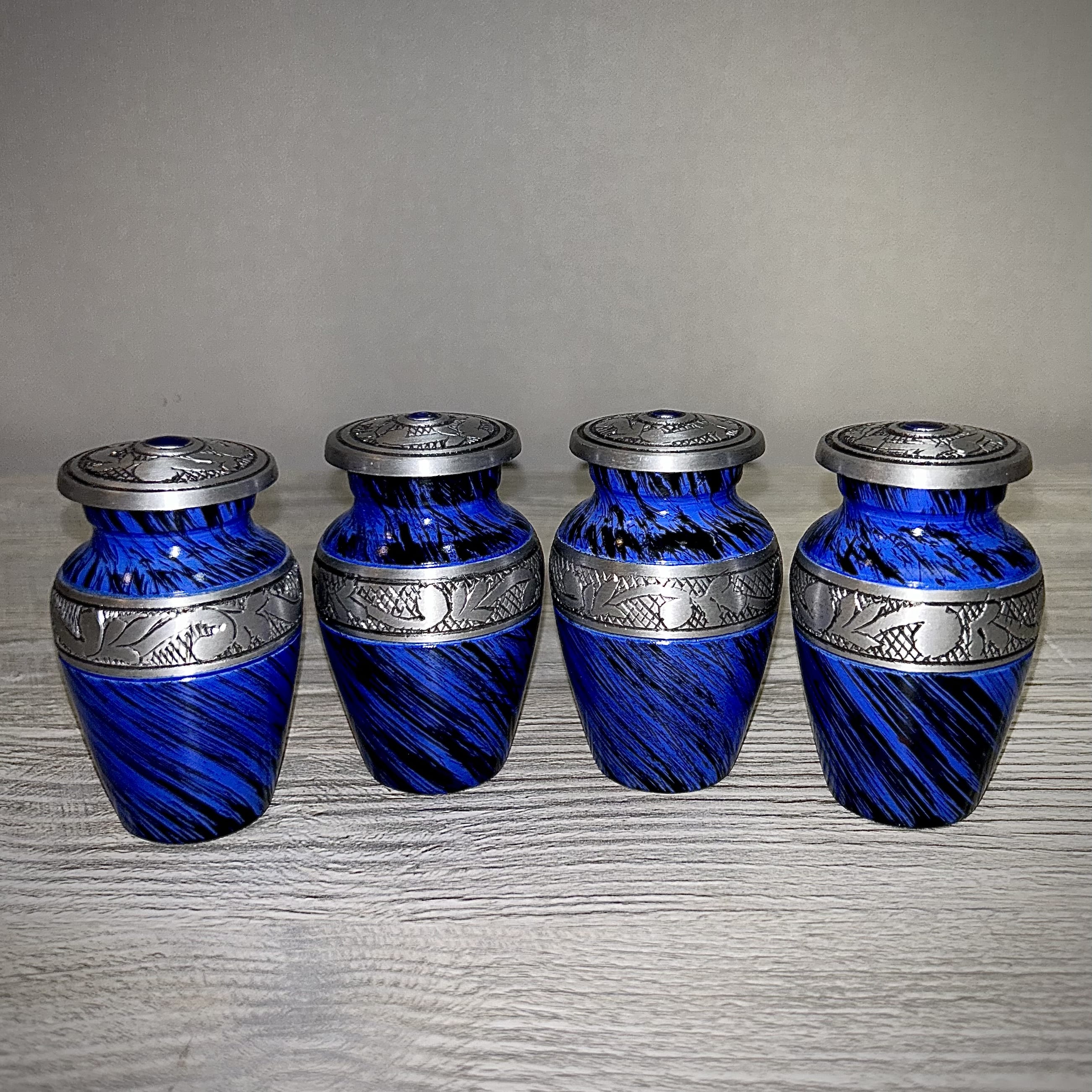 Royal Blue Swirl Keepsake Cremation Urn Flower Delivery Cambridge