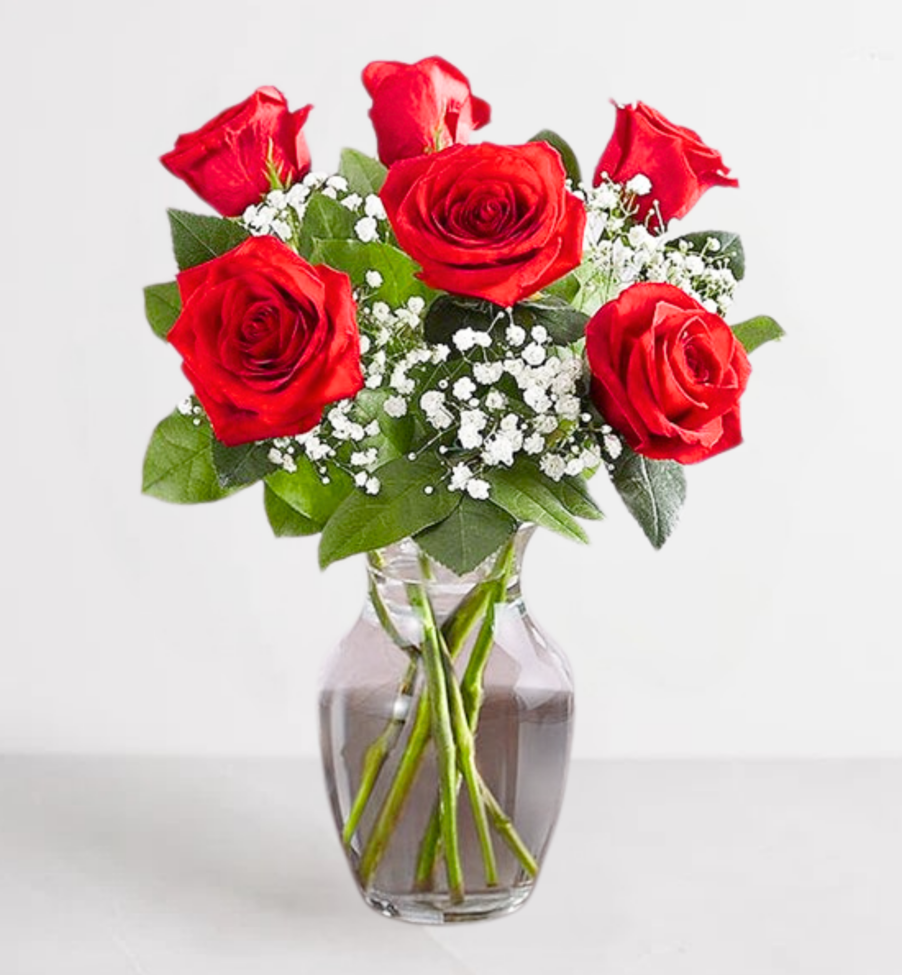 Classic 6 Red Rose Vase | Midland, TX
