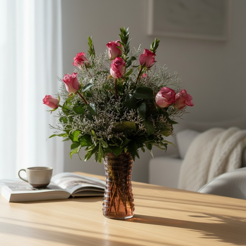 Lavender Dozen Roses Flower Delivery Kokomo IN - Banner Flower House