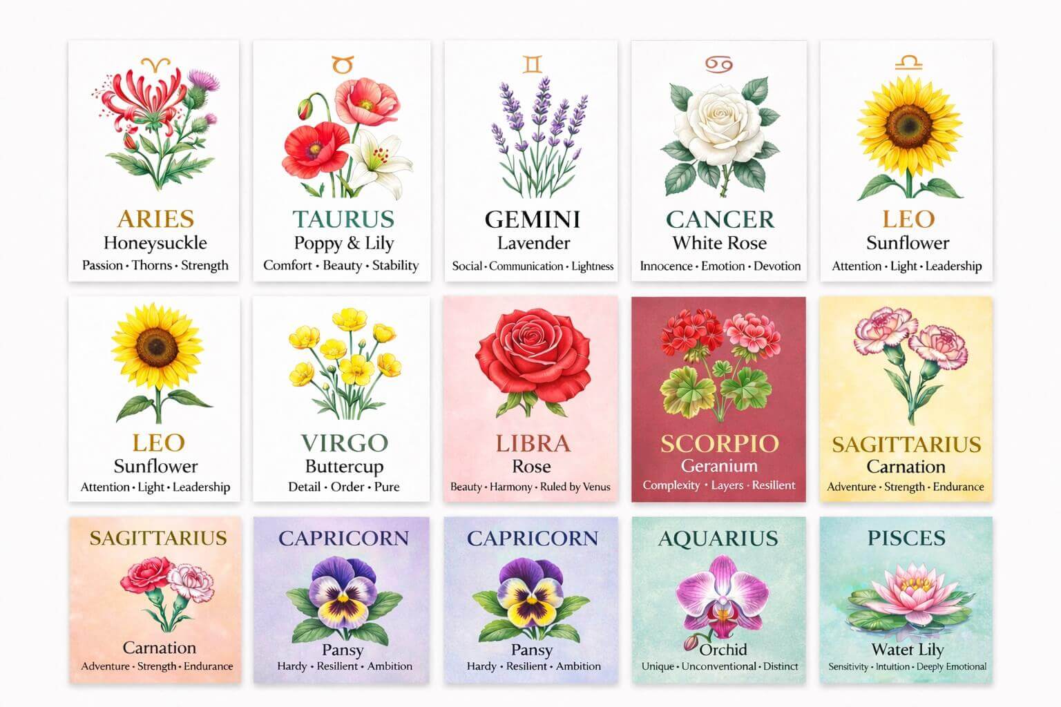 zodiac flowers guide