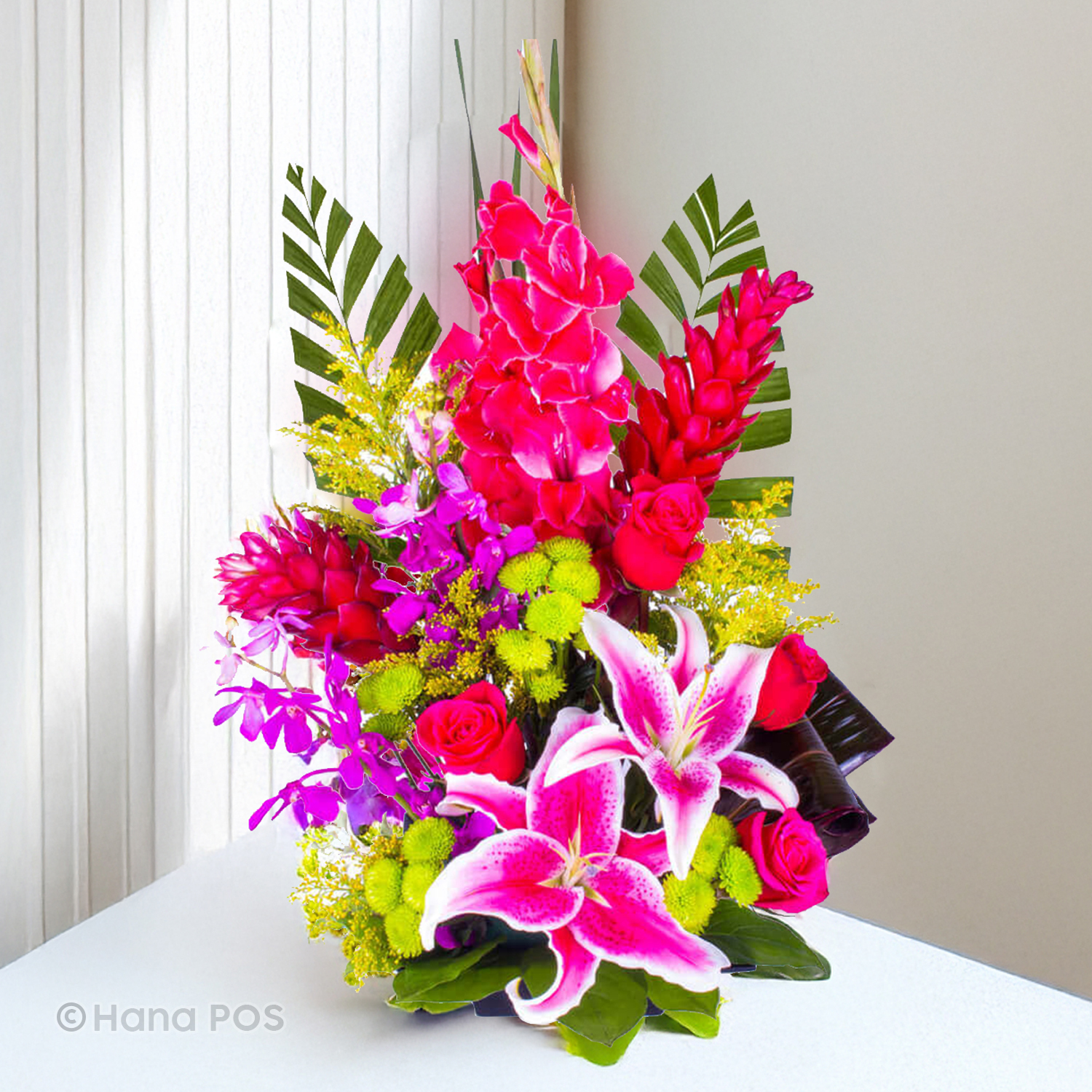 An assortment of tropical flowers