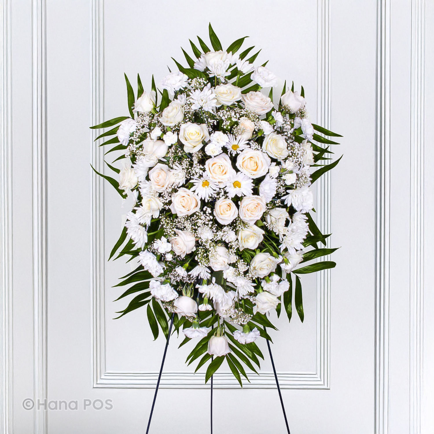 All White Sympathy Standing Spray Flower Delivery Fairfax VA