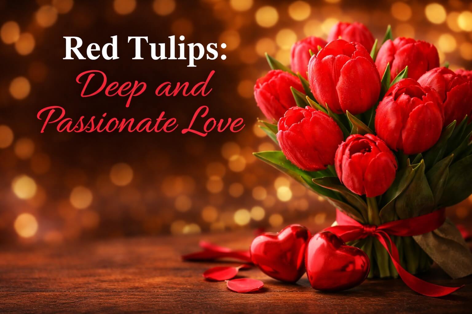 Red Tulips flower meaning -Deep and Passionate Love