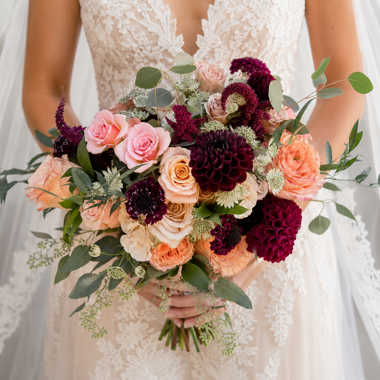 burgundy and peach wedding dresses Flowers Blush Dress Kaiela Bouquet Romantic Burgundy Blush Bridal Bouquet option:30/30 cinderella bridal wedding dresses Sexy Airport Outfit David's Bridal Reston, VA