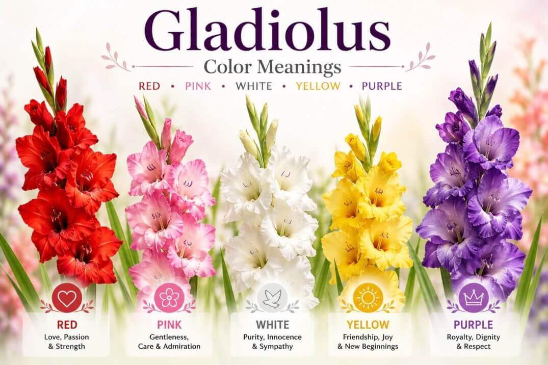 Gladiolus flowers Color Meanings