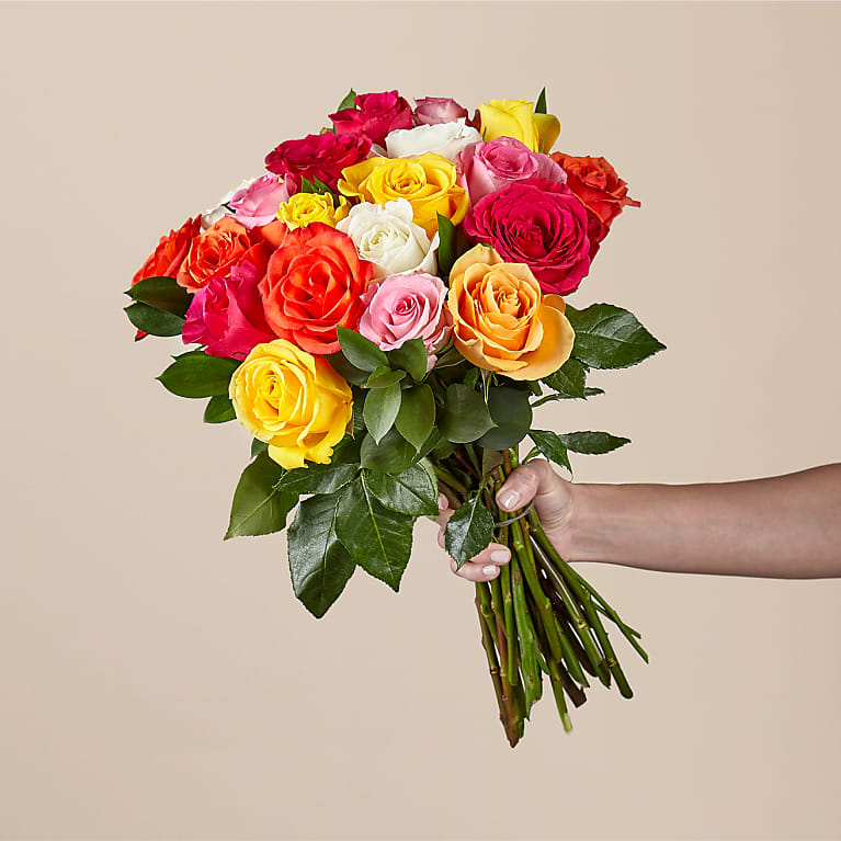 MIXED ROSES WRAPPED BOUQUET Flower Bouquet