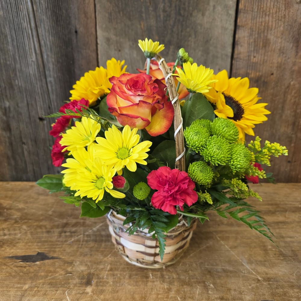Harvest Sunflower Basket Flower Bouquet
