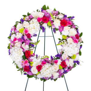 Vibrant Funeral Wreath Moon121 Flower Bouquet