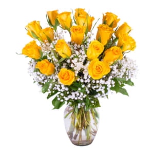 1 Dozen Yellow Roses Flower Bouquet