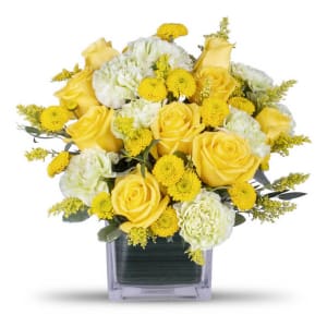 Yellow Rose Cube Flower Bouquet