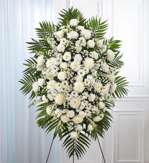 White Standing Spray Flower Bouquet