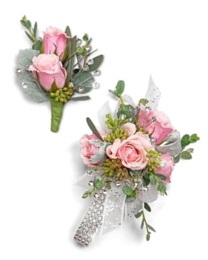 Glossy  Corsage  and  Boutonniere  Set Flower Bouquet