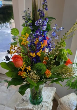 Electric Blue Flower Arrangement Electric Blue Flower Bouquet