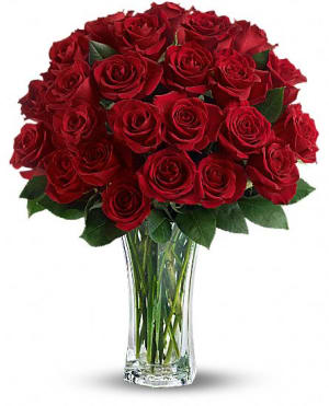 Love and Devotion - Long Stemmed Red Roses Flower Bouquet