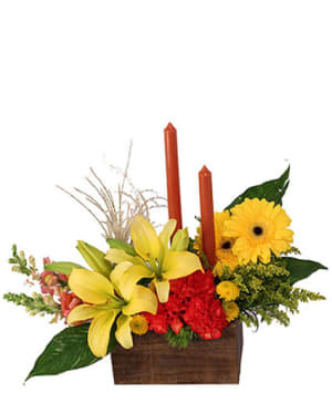 VIBRANT & GLOWING
CENTERPIECE Flower Bouquet