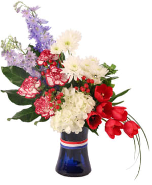 Patriotic Floral Arrangement Flower Bouquet