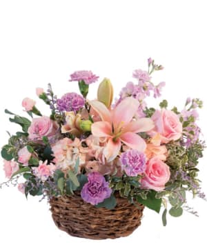 PRETTY WITH PINKS
BASKET ARRANGEMENT Flower Bouquet