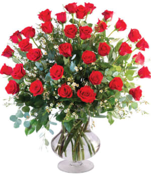 THREE DOZEN RED ROSES
VASE ARRANGEMENT Flower Bouquet