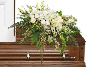 Garden Elegance - White Casket Flowers Flower Bouquet