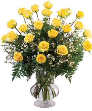 TWO DOZEN YELLOW ROSES
VASE ARRANGEMENT Flower Bouquet