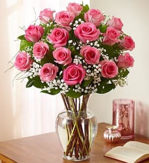 Rose Elegance™ Premium Long Stem Pink Roses Flower Bouquet