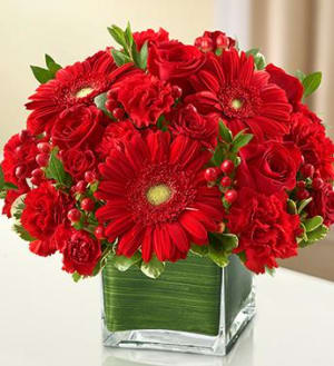 Healing Tears - All Red Flower Bouquet