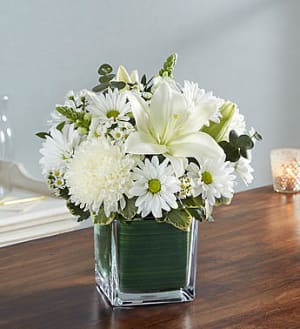 Healing Tears™ All White Flower Bouquet