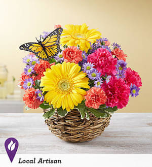 Summer Cheer™ in Bird’s Nest Flower Bouquet