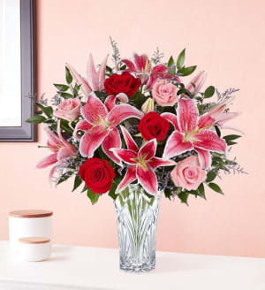 Marquis by Waterford Blushing Rose & Lily Bouquet Flower Bouquet