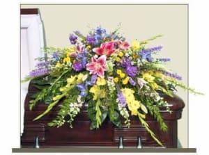 Restful Garden Casket Spray Flower Bouquet