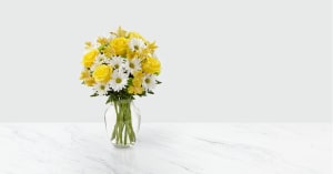 The Sunny Sentiments Bouquet - VASE INCLUDED Flower Bouquet