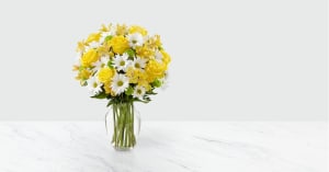 The Sunny Sentiments Bouquet - VASE INCLUDED Flower Bouquet