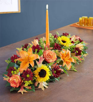 Fields of Europe for Fall Centerpiece Flower Bouquet