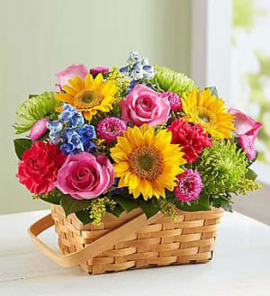 Sunny Garden Basket™ Flower Bouquet