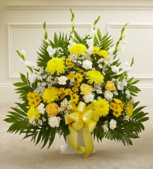Heartfelt Tribute Floor Basket Arrangement Flower Bouquet
