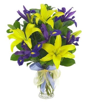 Lily & Iris Surprise Flower Bouquet