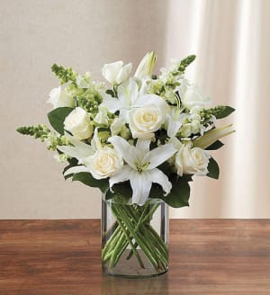 Classic All White Arrangement Flower Bouquet