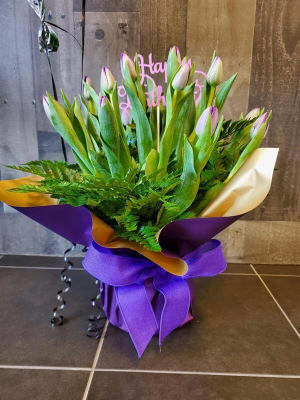 Passionate Purple Tulips Flower Bouquet