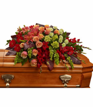 A Fond Farewell Casket Spray Flower Arrangement A Fond Farewell Casket Spray Flower Bouquet