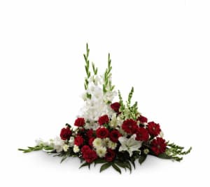 Crimson & White Arrangement Flower Bouquet