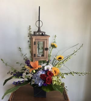 Sympathy Lantern Arrangement Flower Bouquet