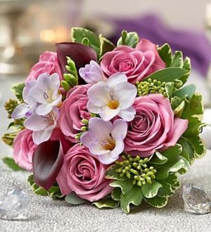 Purple Elegance Mixed Bouquet Flower Bouquet