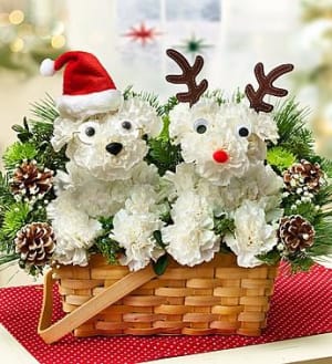 Santa Paws and His Best Reindeer™ Flower Bouquet