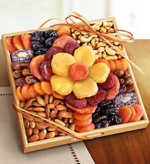   Flower in Bloom Gourmet Fruit & Nuts  Flower Bouquet