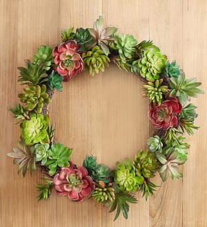 Faux Succulent Wreath-14"
 Flower Bouquet