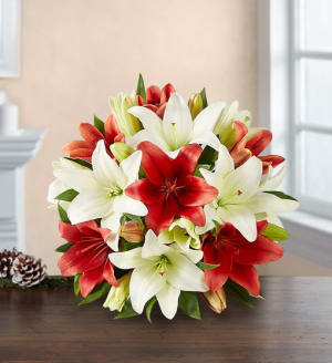 Winter Warmth Lily Bouquet Flower Bouquet