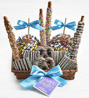 Simply Chocolate Happy Easter Snack Basket
 Flower Bouquet