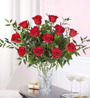 Marquis by Waterford Premium Long Stem Red Roses Flower Bouquet