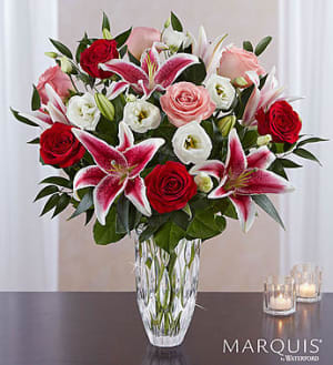 Marquis by Waterford® Red Rose and Lily Bouquet Flower Bouquet