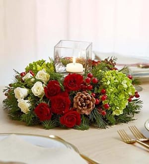 Very Merry Modern Centerpiece™ Flower Bouquet